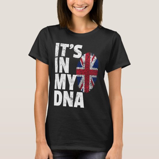 HET IS IN MIJN DNA, Brits Vlag, Engeland, Verenigd T-shirt (Voorkant)
