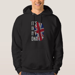 Het is in mijn dna Britse vlag Vingerpr Verenigd K Hoodie