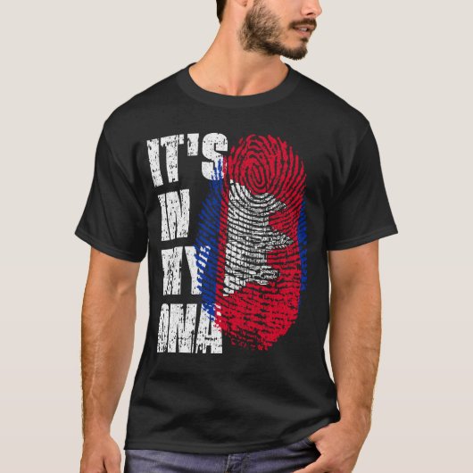 HET IS IN MIJN DNA Cambodia Flag Boy Girl Gift T-shirt (Voorkant)