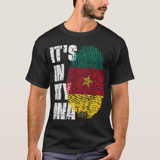 HET IS IN MIJN DNA Cameroon Flag Boy Girl Gift T-shirt (Voorkant)
