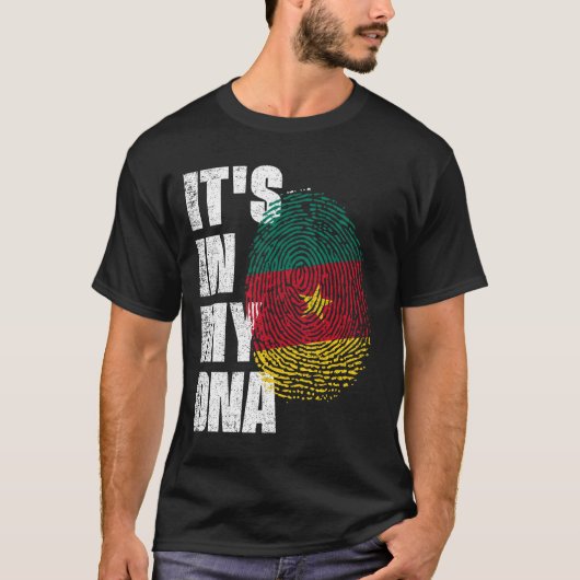 HET IS IN MIJN DNA Cameroon vlag T-shirt (Voorkant)