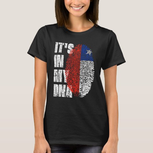 Het is in mijn dna Chili vlag Chileens T-shirt (Voorkant)