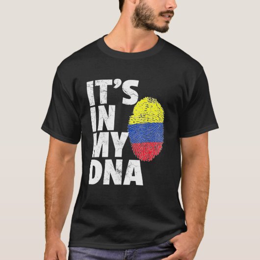 Het is in mijn Dna Colombia, een land met de vlag  T-shirt (Voorkant)