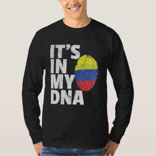 Het is in mijn Dna Colombia, een land met de vlag T-shirt