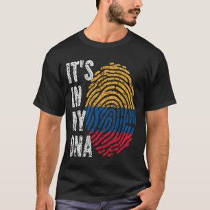 HET IS IN MIJN DNA-Colombia Vlag Mannen Kinderen T-shirt