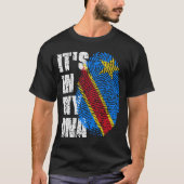 HET IS IN MIJN DNA-Congo Flag Boy Girl Gift T-shirt (Voorkant)