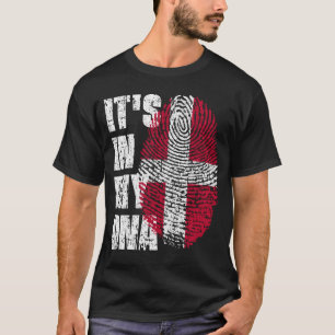 HET IS IN MIJN DNA Denemarken Flag Boy Girl Gift T-shirt