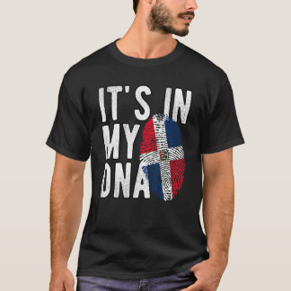 Het is in mijn DNA Dominicaanse Republiek vlag Fin T-shirt