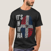HET IS IN MIJN DNA Dominicaanse Republiek Vlag Man T-shirt (Voorkant)