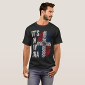 HET IS IN MIJN DNA Dominicaanse Republiek Vlag Man T-shirt (Voorkant volledig)