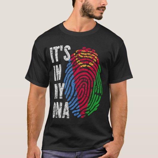 HET IS IN MIJN DNA Eritrea Flag Mannen Vrouwen Kin T-shirt (Voorkant)