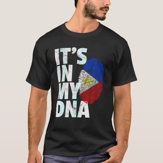 HET IS IN MIJN DNA Filippijnse vlag Nationaal T-shirt (Voorkant)