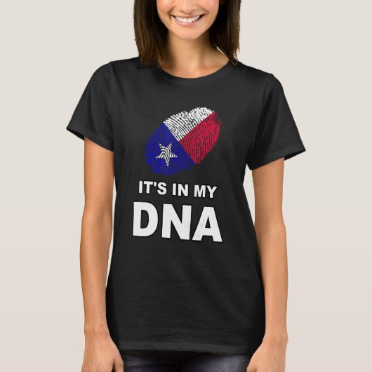 Het is in mijn dna Fingerprint Texas Texan flagdui T-shirt (Voorkant)