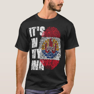 HET IS IN MIJN DNA-Franse Polynesië Flag Boy Girl T-shirt