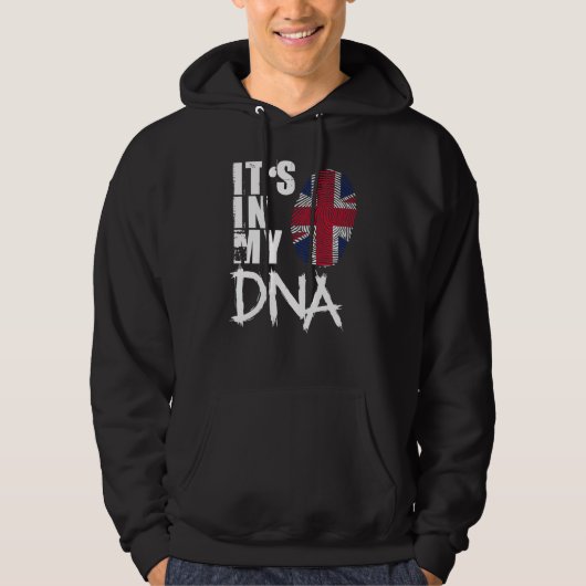 Het is in mijn dna Funny Britse vlag Hoodie (Voorkant)