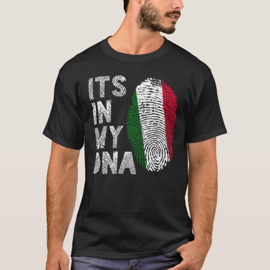 Het is in mijn DNA Funny Italiaanse vlag T-shirt (Voorkant)