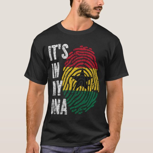 HET IS IN MIJN DNA Ghana Flag Mannen Kinderen T-shirt (Voorkant)