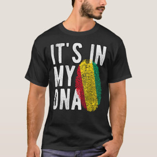 Het is in mijn DNA Guinee vlag Fingerprint T-shirt