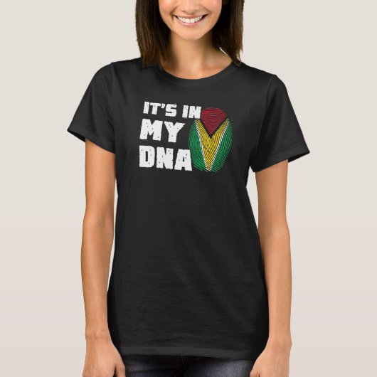 Het is in mijn DNA Guyana Vingerprint Mannen Vrouw T-shirt (Voorkant)