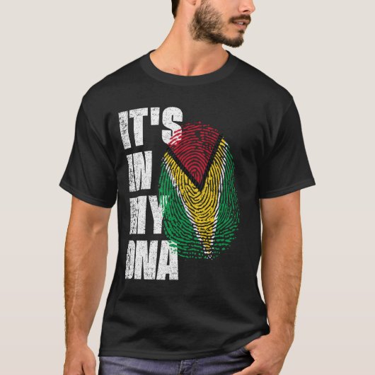 HET IS IN MIJN DNA-Guyana vlag T-shirt (Voorkant)
