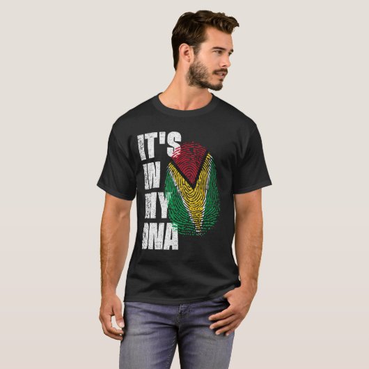 HET IS IN MIJN DNA-Guyana vlag T-shirt (Voorkant volledig)