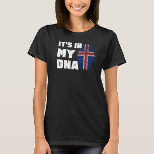Het is in mijn DNA IJsland Vlag Vingerprint Mannen T-shirt