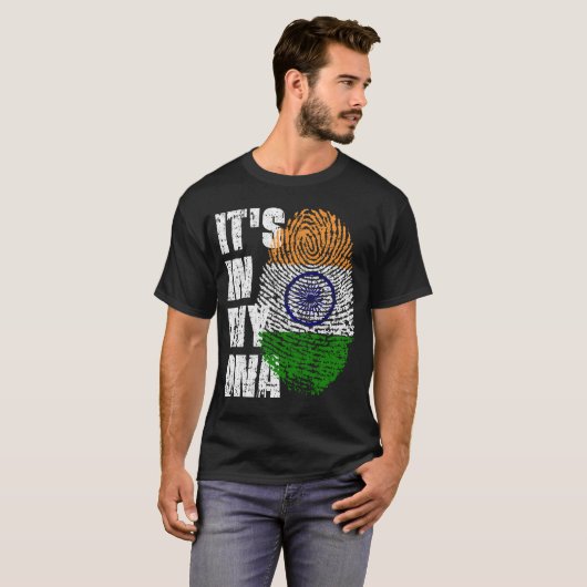 HET IS IN MIJN DNA India Flag Boy Girl Gift T-shirt (Voorkant volledig)
