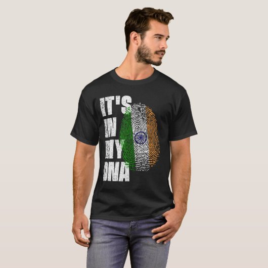 HET IS IN MIJN DNA India Flag T-shirt (Voorkant volledig)