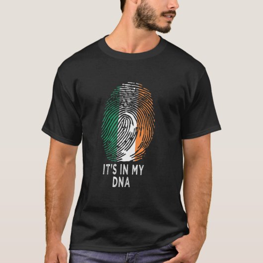 HET IS IN MIJN DNA Irish Roots Ireland Flag T-shirt (Voorkant)