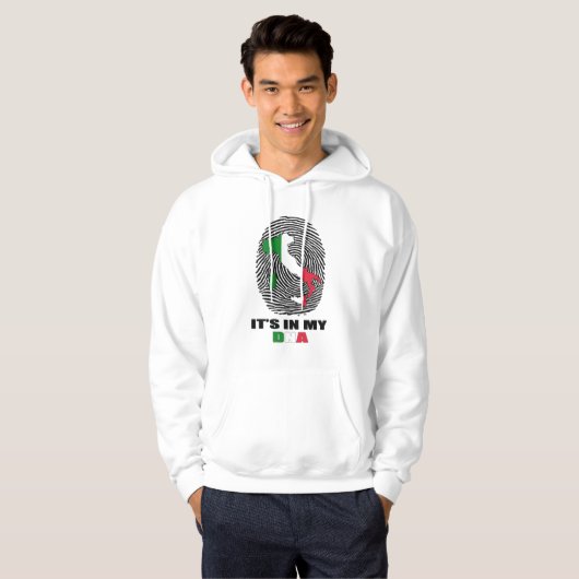 Het is in mijn DNA Italië Patriottisch Proud Itali Hoodie (Voorkant volledig)