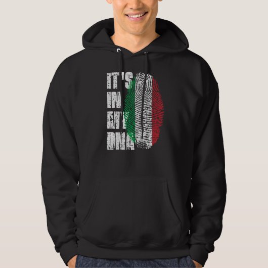 Het is in mijn DNA Italië vlag Italiaans Hoodie (Voorkant)