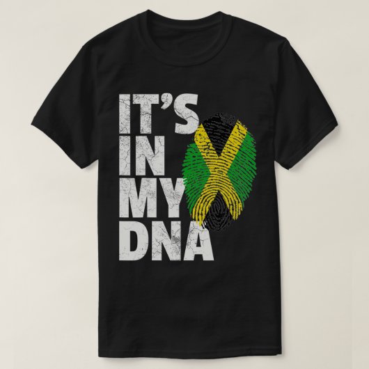 HET IS IN MIJN DNA Jamaicaan Jamaica Flag Pride Na T-shirt (Design voorkant)