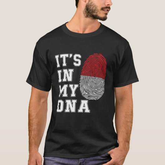 Het is in mijn DNA Java Proud Gift Indonesia vlag T-shirt (Voorkant)