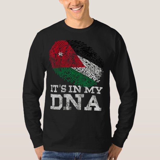Het is in mijn Dna Jordan Country Flag Genes  J T-shirt (Voorkant)