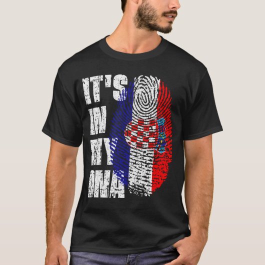 HET IS IN MIJN DNA-kroatische Flag Boy Girl Gift T-shirt (Voorkant)