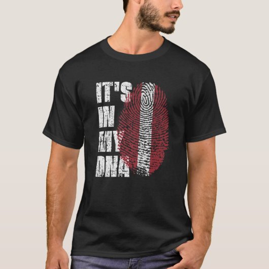 HET IS IN MIJN DNA Letland Vlag Lets T-shirt (Voorkant)
