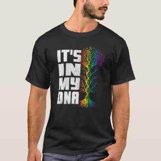 Het is in mijn DNA LGBT vlag Transgender Rainbow G T-shirt