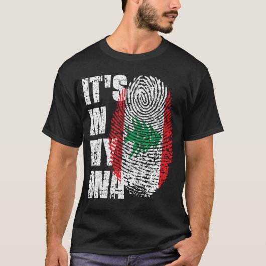 HET IS IN MIJN DNA Libanon Flag Boy Girl Gift T-shirt (Voorkant)