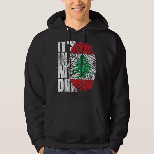 Het is in mijn DNA Libanon grafische kaart voor ma Hoodie (Voorkant)