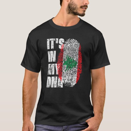 Het is in mijn DNA Libanon vlag Libanees T-shirt (Voorkant)