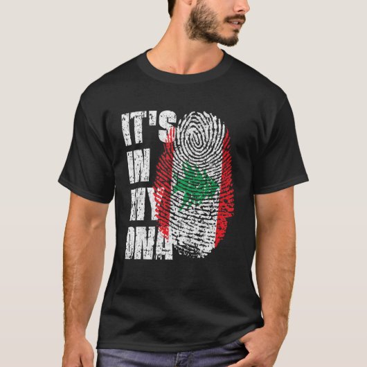 HET IS IN MIJN DNA Libanon Vlag Libanees T-shirt (Voorkant)