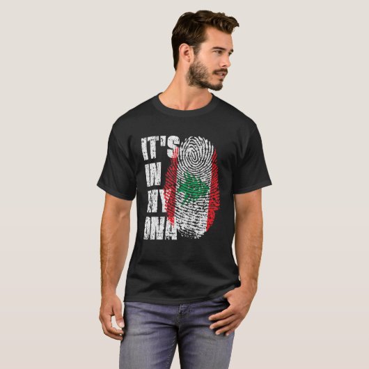 HET IS IN MIJN DNA Libanon Vlag Libanees T-shirt (Voorkant volledig)