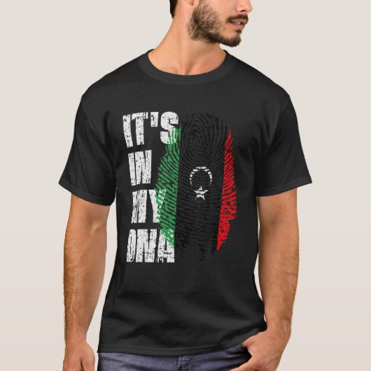 HET IS IN MIJN DNA Libië Flag Libyan T-shirt (Voorkant)