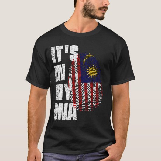 HET IS IN MIJN DNA Maleisië vlag T-shirt (Voorkant)