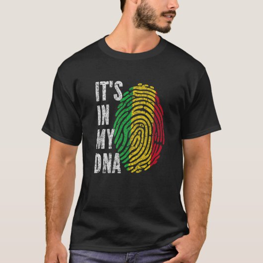 HET IS IN MIJN DNA Mali Flag Funny Malian T-shirt (Voorkant)