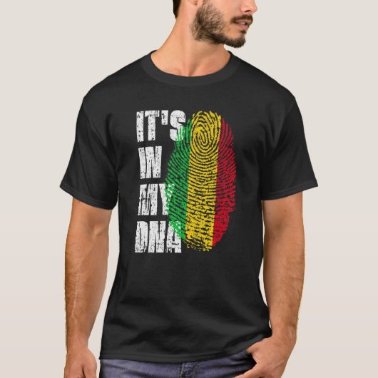 Het is in mijn dna Mali vlag Malian T-shirt (Voorkant)