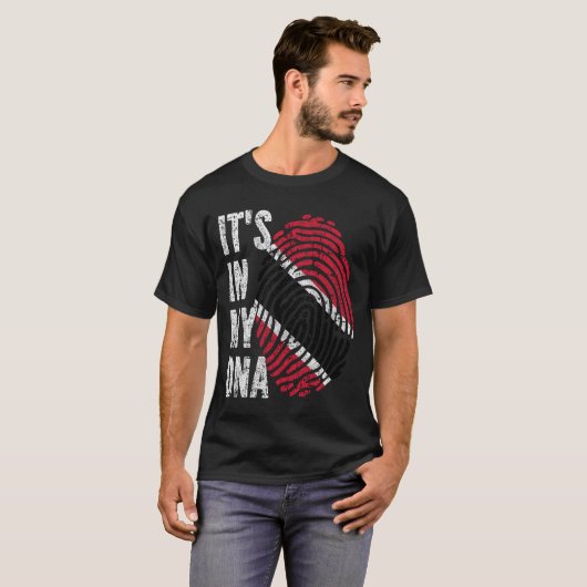 HET IS IN MIJN DNA-Mannen Trinidad en Tobago Vlag  T-shirt (Voorkant volledig)
