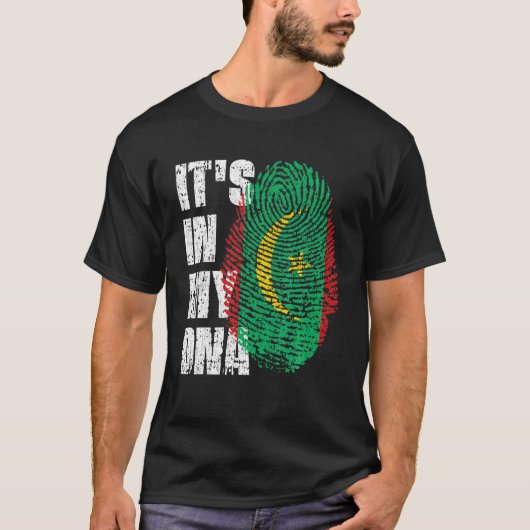 HET IS IN MIJN DNA Mauritanië Vlag Mauritanië T-shirt (Voorkant)
