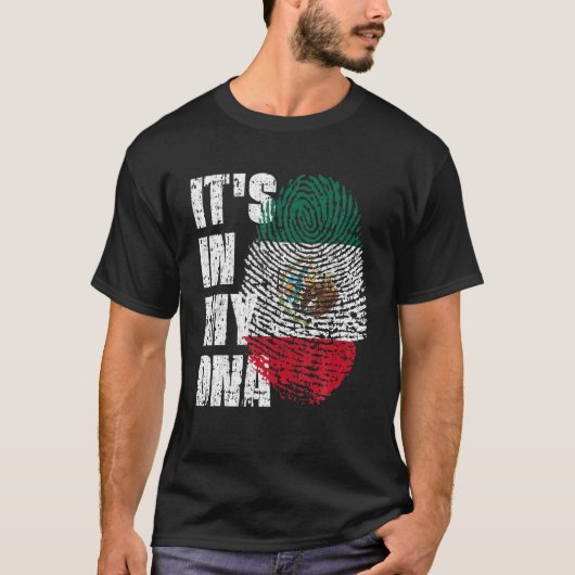 HET IS IN MIJN DNA Mexico Vlag Mexicaans T-shirt (Voorkant)