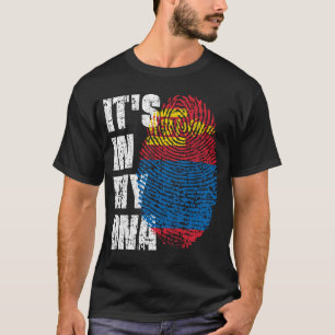 HET IS IN MIJN DNA-Mongolië Flag Boy Girl Gift T-shirt